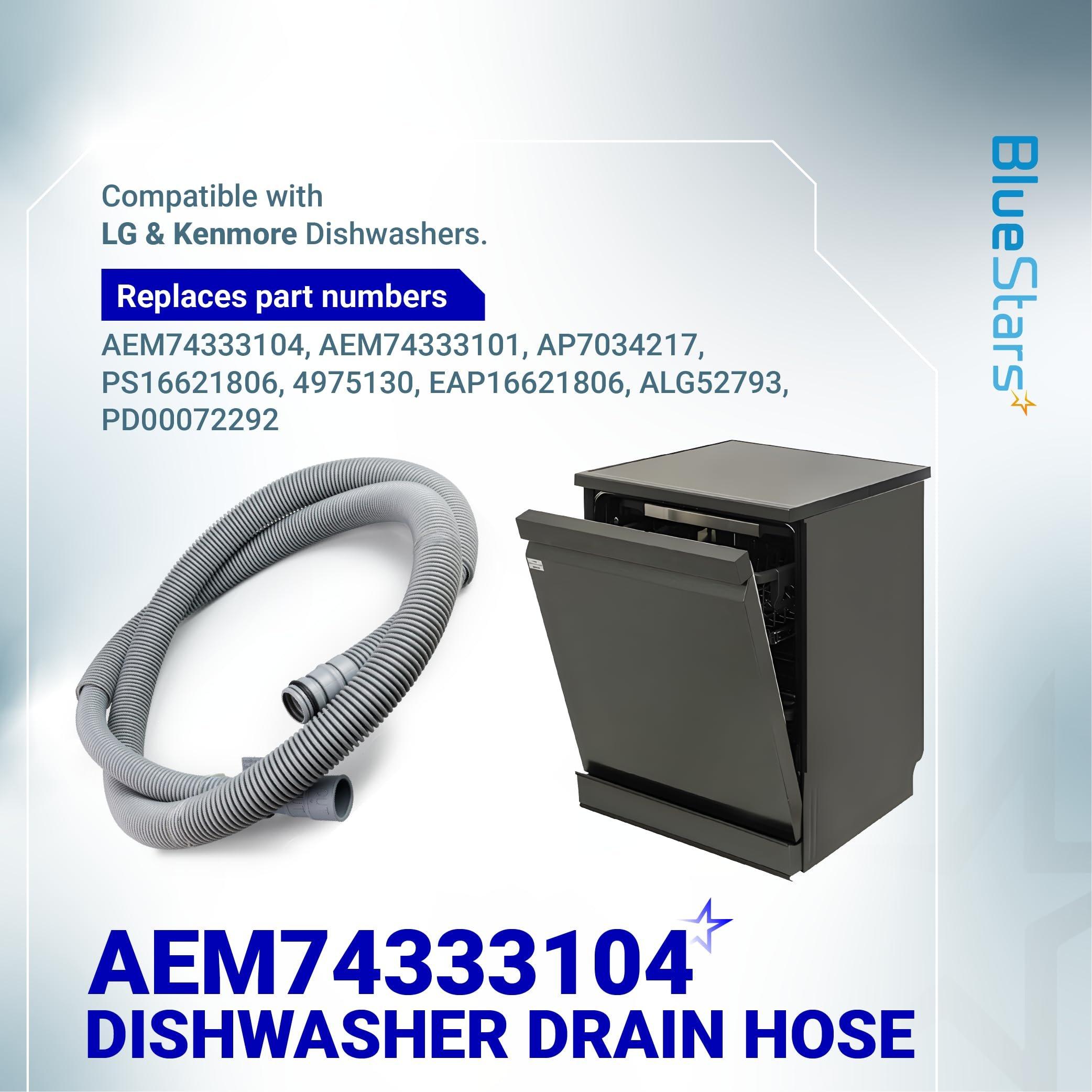 [NEW] BlueStars AEM74333104 AEM74333101 Dishwasher Drain Hose Assembly image 2