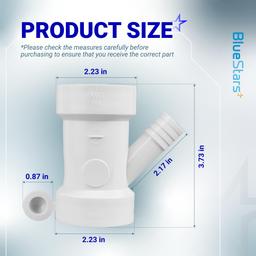 [NEW] BlueStars 212332 Condensate Drain Pipe 1-1/2" x 1-1/2" x 3/4" thumbnail 1