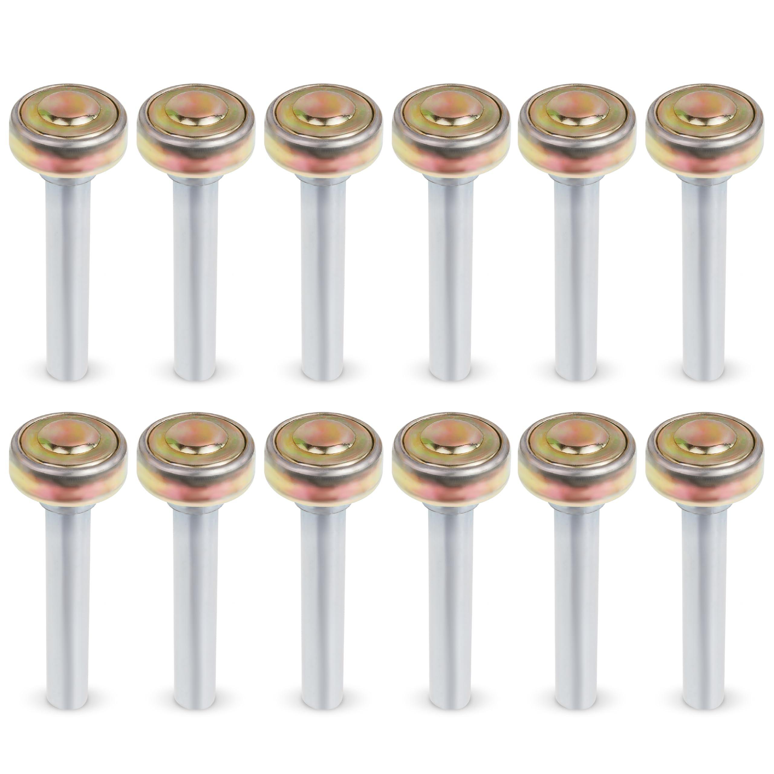 BlueStars 12 Pack Truck and Trailer Door Rollers Garage Door Rollers Hardware On Box Truck Rollup Door - Fit for 1" Track - 7/16'' Diameter x 2-3/4'' Long Rod image 0