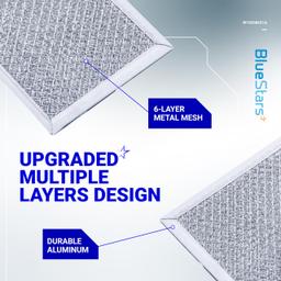 BlueStars Ultra Durable 3-Pack W10208631A Microwave Grease Filter Replacement 13x6in Aluminum Mesh Screen Grease Filter - Compatible with Whirlpool G.E Microwaves thumbnail 2