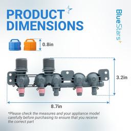 AJU73213301 AJU75152601 5221EA1008F Washer Water Inlet Valve - Compatible with LG Kenmore Washers WT7200CW, WT5001C, 79631522211, WT4801CW, WT1201CW - Replaces 33090048, TAW35618287 thumbnail 1