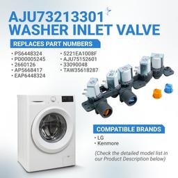 AJU73213301 AJU75152601 5221EA1008F Washer Water Inlet Valve - Compatible with LG Kenmore Washers WT7200CW, WT5001C, 79631522211, WT4801CW, WT1201CW - Replaces 33090048, TAW35618287 thumbnail 7