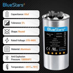 65 uF/MFD 370-440VAC Round Run Start Capacitor thumbnail 6