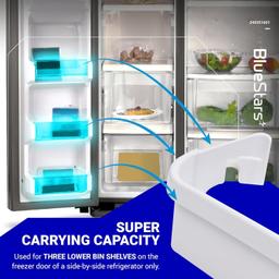 240351601 Refrigerator Freezer White Door Bin Side Shelf - Pack of 2 thumbnail 4