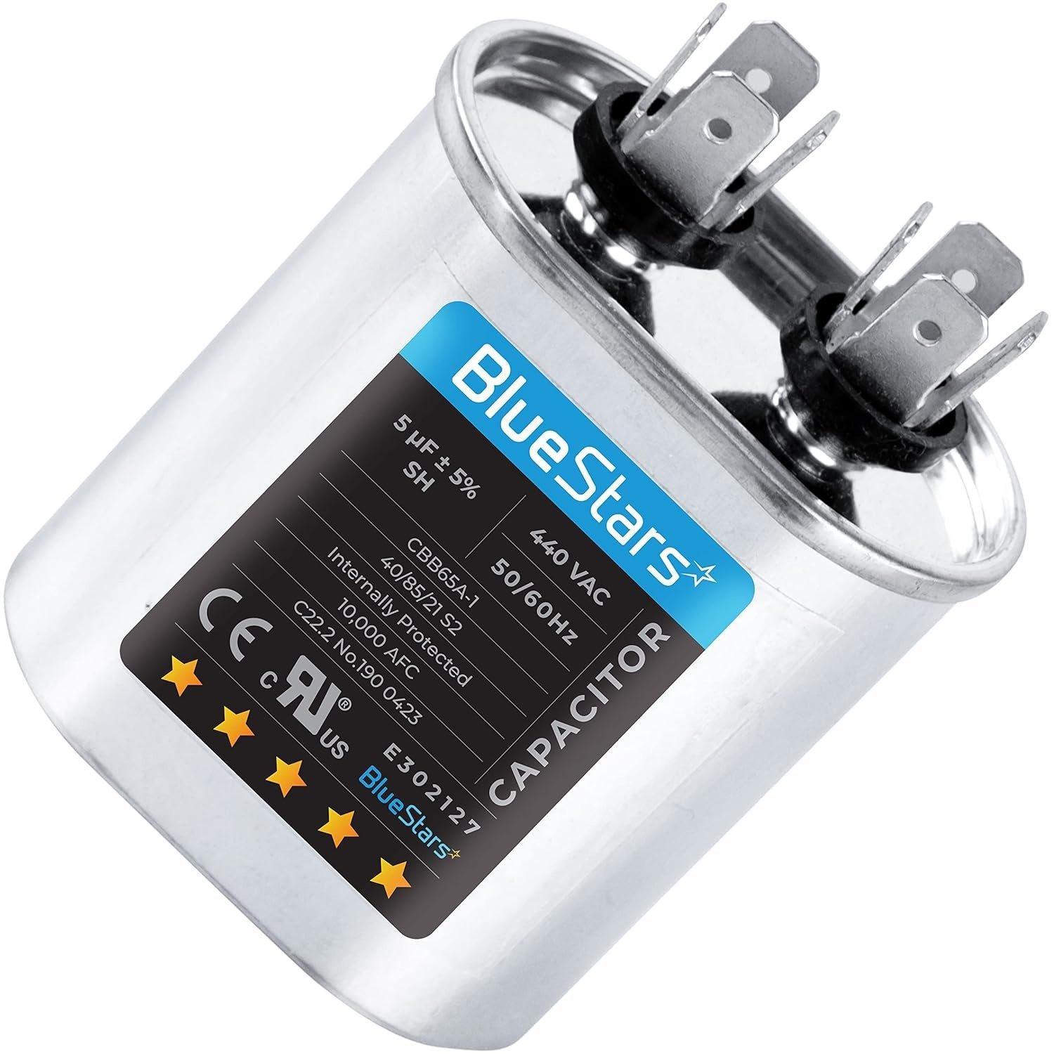 5 uF/MFD ±5% 370-440 VAC Oval Run Start Capacitor image 0