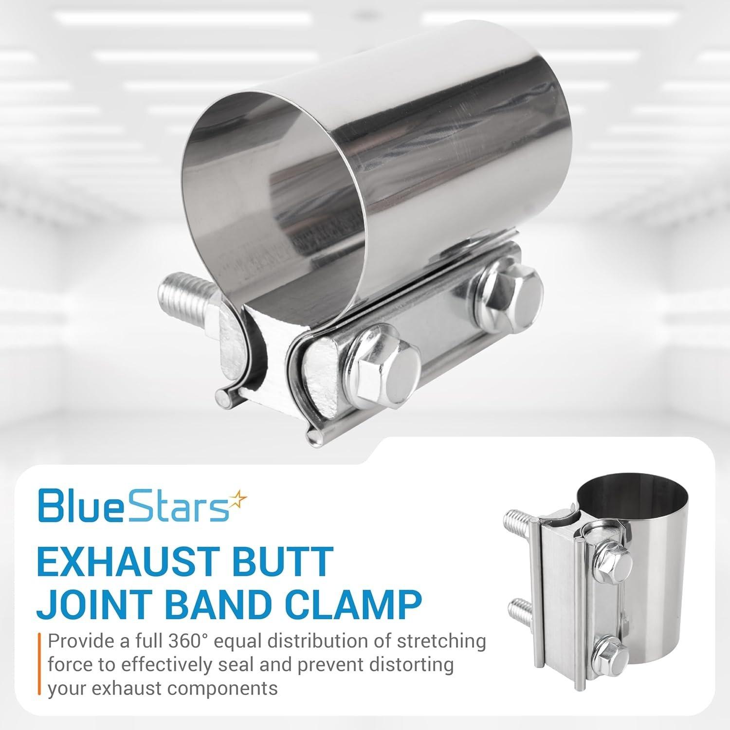 2-pack 2.5" Exhaust Clamp, Butt Joint Band Clamp image 1