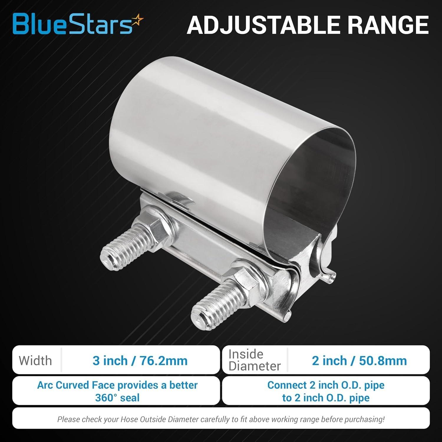 2-pack 2.5" Exhaust Clamp, Butt Joint Band Clamp image 5