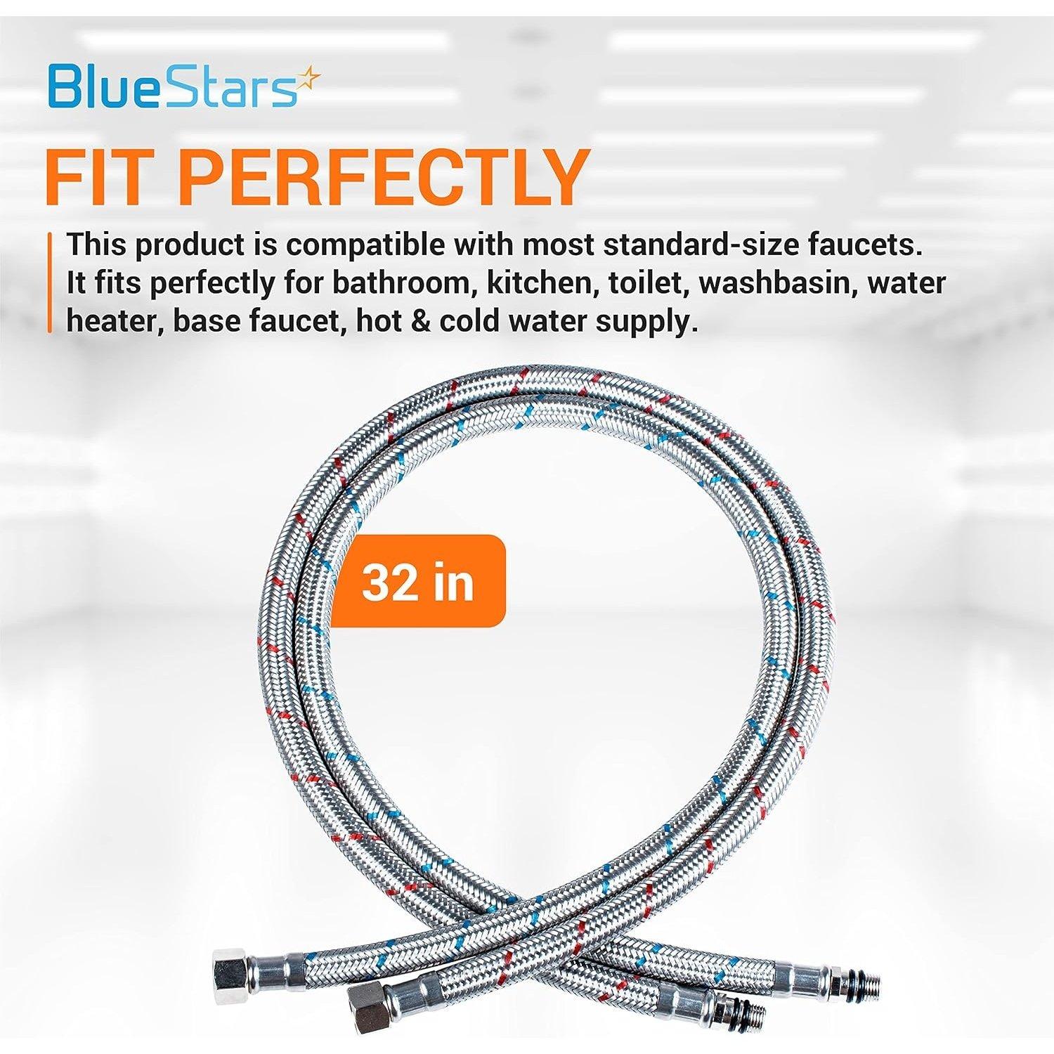 32-inch Flexible Faucet Connector Braided Supply Hose 3/8-Inch Female Compression Thread x M10 Male Connector - Pack of 2 image 5