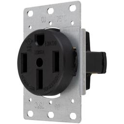 NEMA 14-50R Flush Mounting Receptacle, 50A 125/250V 3 Pole 4 Wire Straight Blade Outlet thumbnail 0
