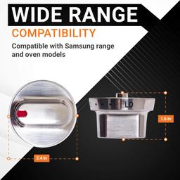 5 Packs DG64-00472A DG64-00347A Dial Knob Metal Ring Stainless Steel Surface thumbnail 6