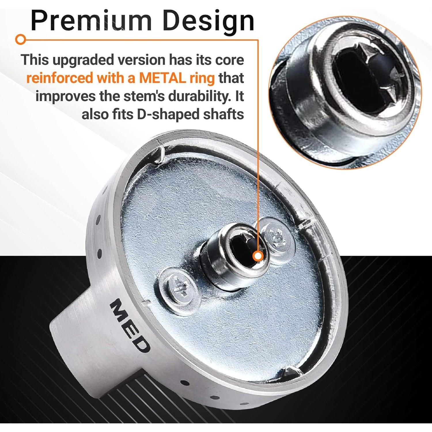 5 Packs DG64-00472A DG64-00347A Dial Knob Metal Ring Stainless Steel Surface image 3