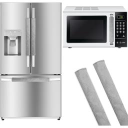 Silver Door Handle Covers Set of 5-4 PCS Fridge Handle Cover & 1 Microwave Handle Cover thumbnail 0