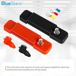 Bus Bar 12-48V DC 180A, 12 Terminal Power Distribution Block with 32 Wire Lugs - Battery Junction Post thumbnail 1