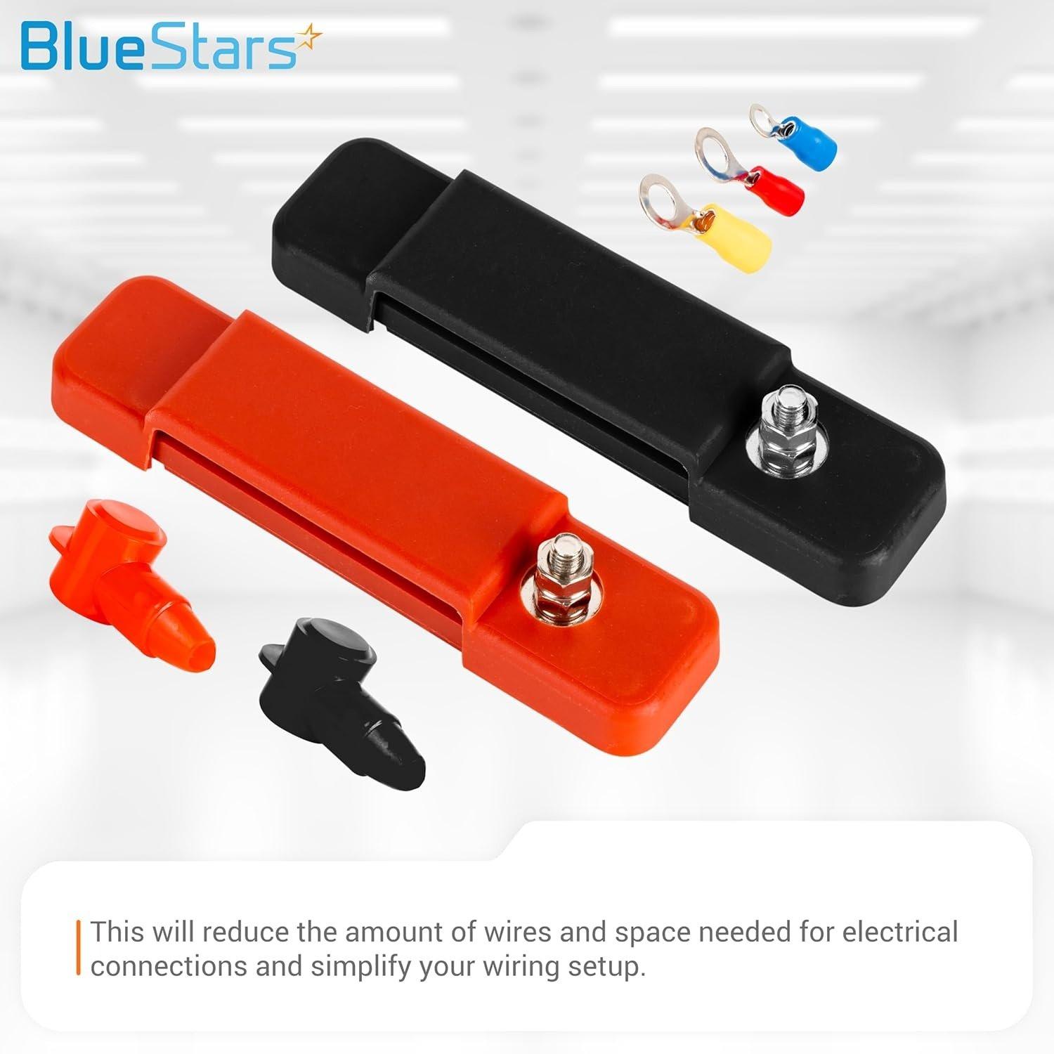 Bus Bar 12-48V DC 180A, 12 Terminal Power Distribution Block with 32 Wire Lugs - Battery Junction Post image 1