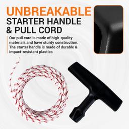 Recoil Starter Rope 10-Meter Pull Cord with 4 Pieces Starter Handle thumbnail 2