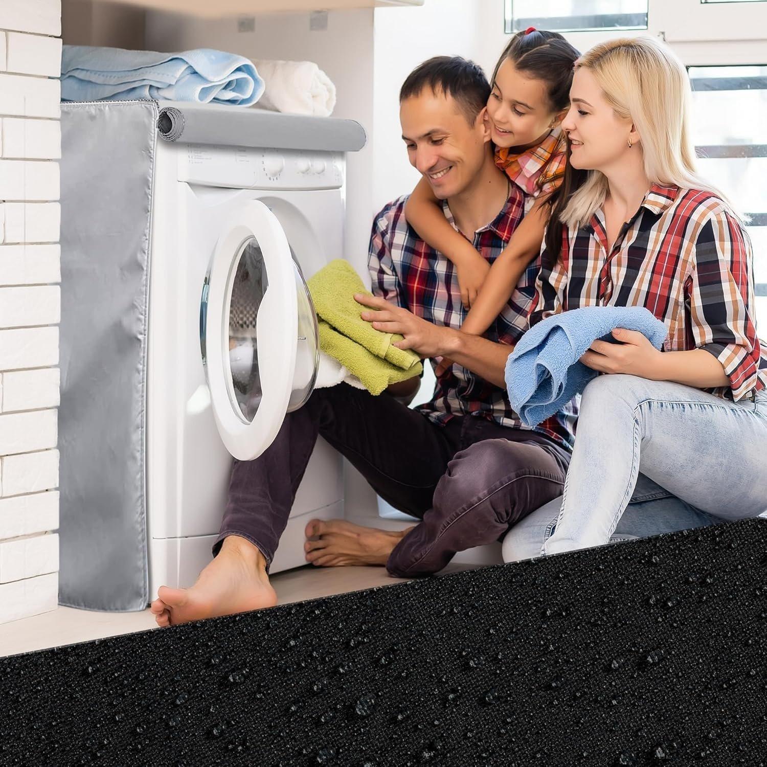 W27”x D33”x H39” Washing Machine Cover For Front-load Washer/Dryer (Silver) image 3