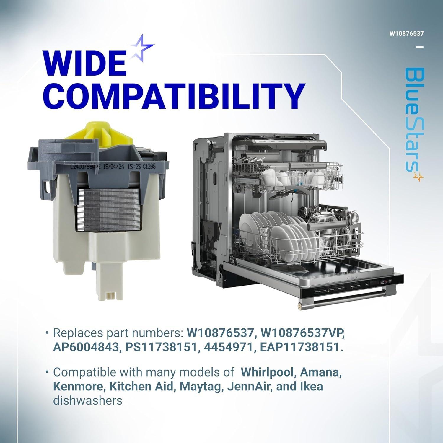 W10876537 W10724439 Dishwasher Drain Pump - Compatible with Whirlpool Amana Kenmore KitchenAid Maytag Dishwashers WDT720PADM2 WDF320PADS2 WDT970SAHZ0 WDT730PAHZ0 AP6004843 PS11738151 4454971 image 5