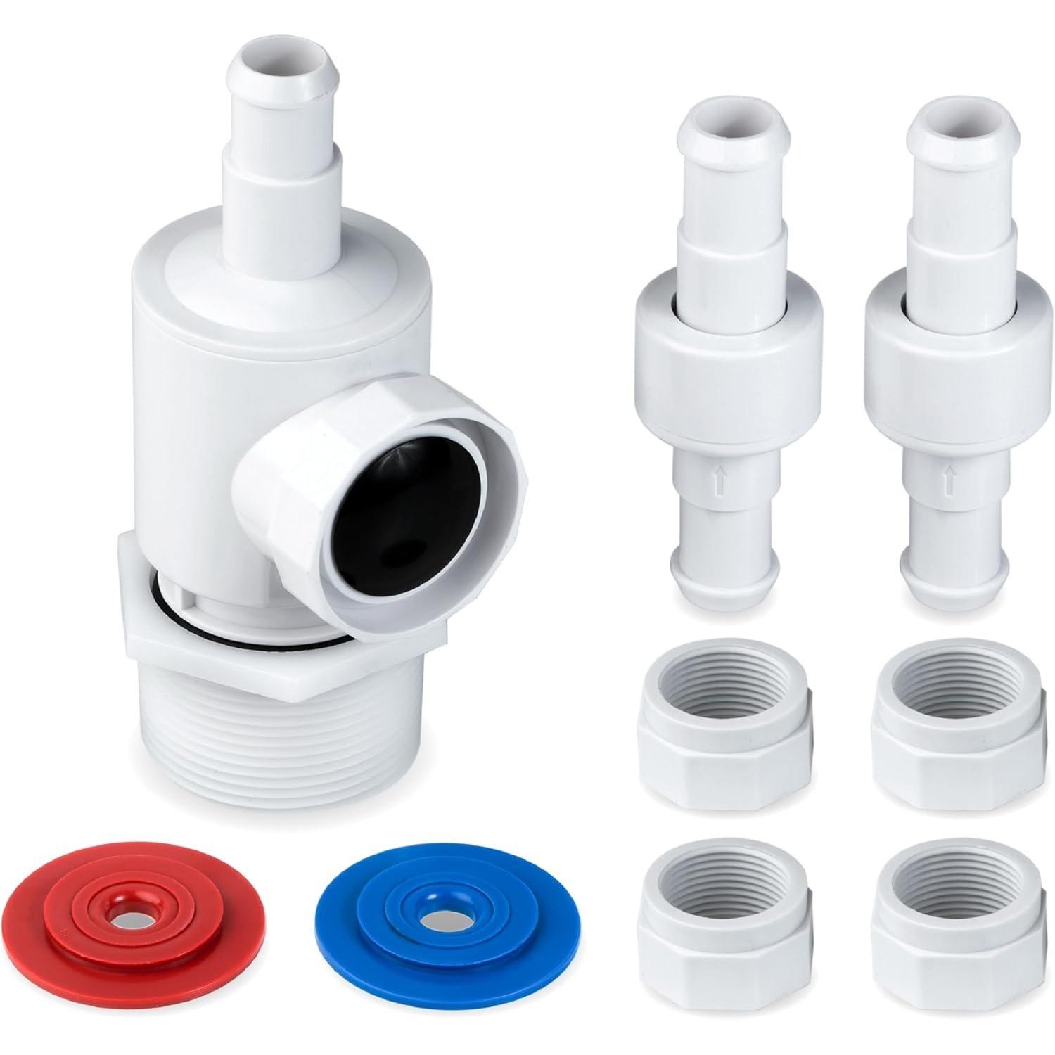9-100-9001 UWF Connector & D20 Pool Cleaner Hose Swivel (Pack of 2) & D15 Hose Nut (Pack of 4) Kit image 0