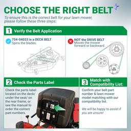 754-04033 Deck Belt - for Cub Cadet LT1046 RZT S42 RZT L42 754-04033 MTD Troy Bilt Lawn Mower 754-04033A OCC-754-04033 954-04033A | 1/2” x 118” thumbnail 3