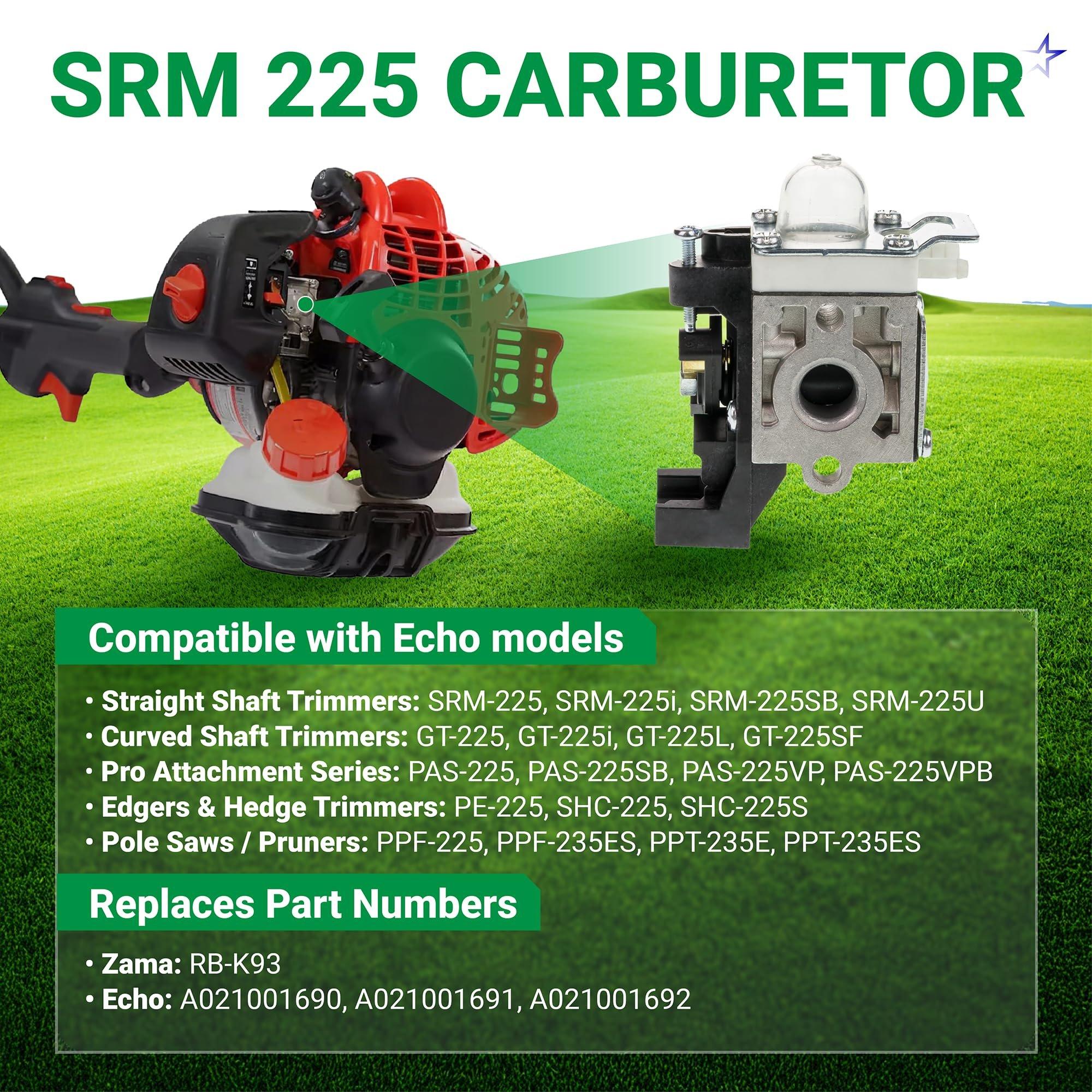 SRM 225 Carburetor - for Echo SRM-225 PAS 225 GT225 PAS-225 GT-225 SRM225 PE225 PAS225 SHC225 PPF225 GT225L SHC225S Trimmer Weedeater A021001692 RB-K93 SRM 225 Air Filter Case Cleaner Cover image 3