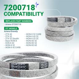 7200718 Mower Drive Belt - V-Belt Fits Ariens ZTX 42, ZTX 52, IKON-XD 52, IKON-XD 60 CARB Zero Turn Mower | 1/2" x 57" thumbnail 2