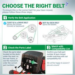 7200718 Mower Drive Belt - V-Belt Fits Ariens ZTX 42, ZTX 52, IKON-XD 52, IKON-XD 60 CARB Zero Turn Mower | 1/2" x 57" thumbnail 3