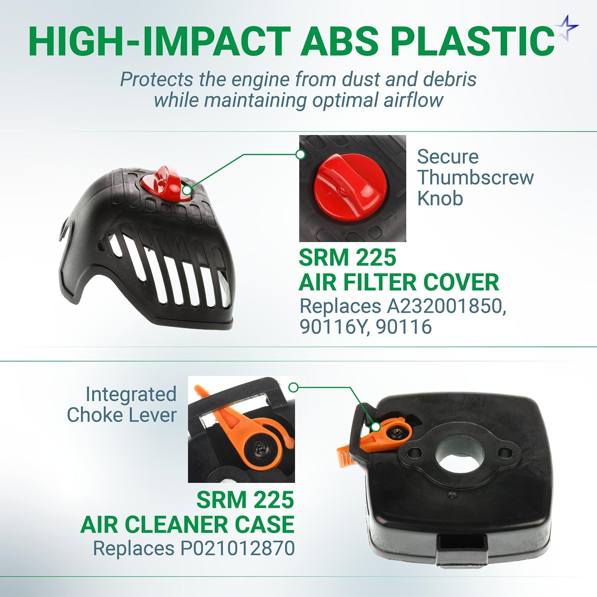 SRM 225 Carburetor - for Echo SRM-225 PAS 225 GT225 PAS-225 GT-225 SRM225 PE225 PAS225 SHC225 PPF225 GT225L SHC225S Trimmer Weedeater A021001692 RB-K93 SRM 225 Air Filter Case Cleaner Cover image 6