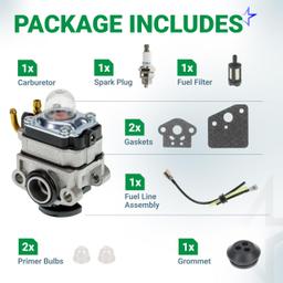 309375002 Carburetor Kit - Compatible with Ryobi & Homelite 30cc 4-Cycle Engines 309370002 985624001 Ryobi S430 C430 X430 RY34421 RY34441 RY34425 RY34445 RY34001 RY13016 String Trimmers thumbnail 2