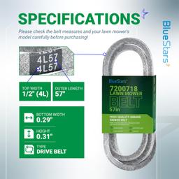 7200718 Mower Drive Belt - V-Belt Fits Ariens ZTX 42, ZTX 52, IKON-XD 52, IKON-XD 60 CARB Zero Turn Mower | 1/2" x 57" thumbnail 1