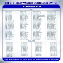 EBF61315802 LG Washer Door Lock Switch - Fits for LG & Kenmore Front-Load Washing Machine WM1388HW WM3050CW 79641002610 - Replaces EBF62534401 2667085 AP5672154 PS7792232 thumbnail 6