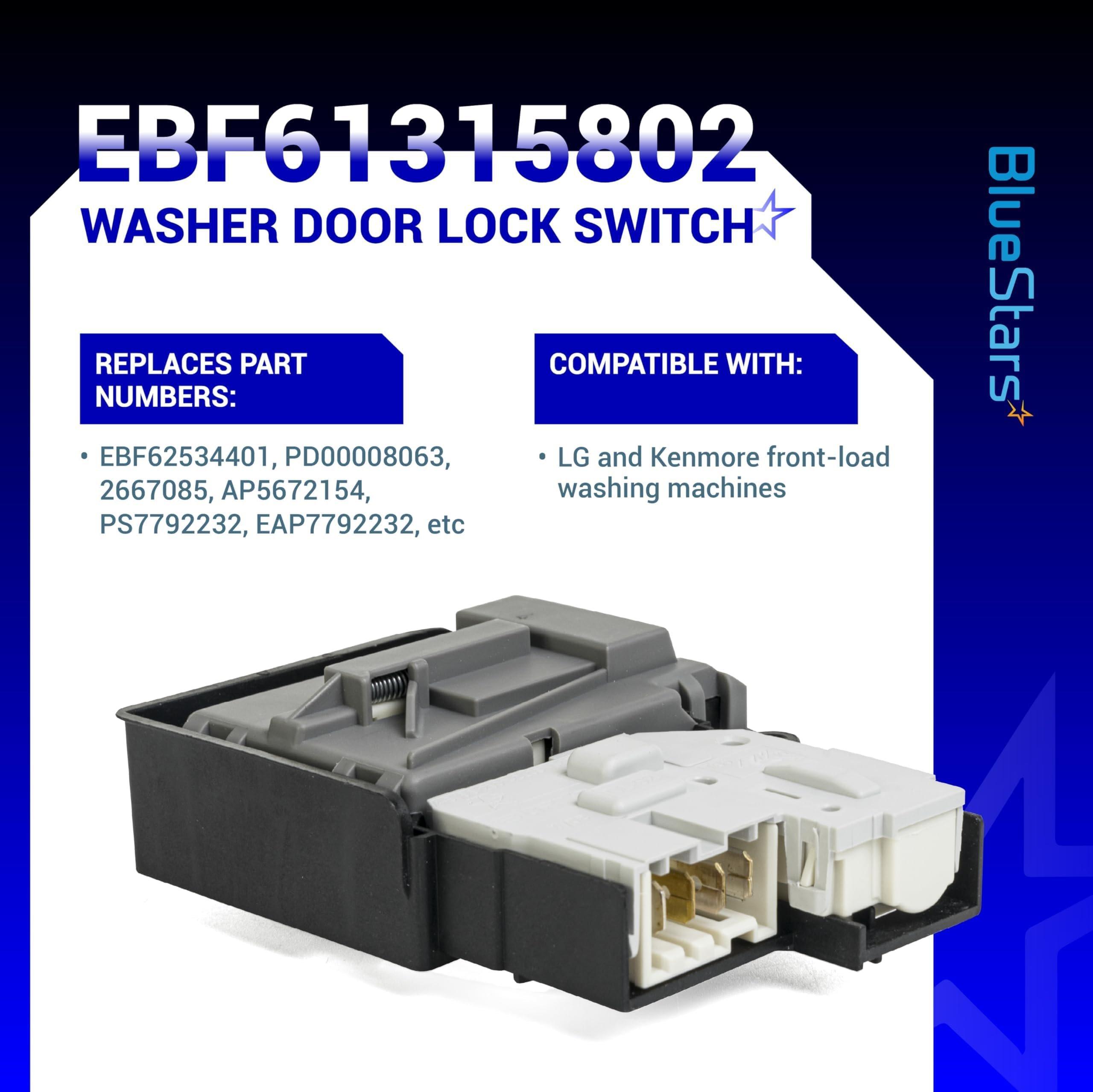 EBF61315802 LG Washer Door Lock Switch - Fits for LG & Kenmore Front-Load Washing Machine WM1388HW WM3050CW 79641002610 - Replaces EBF62534401 2667085 AP5672154 PS7792232 image 1