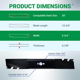 116-6358-03 Mower Blades - Compatible with Toro Timemaster 30" 20120P 20199 21199 20200 20122P Exmark ECKA30 - Replace 120-9500 120-9500-S 116-6358 | 2 Pack thumbnail 1