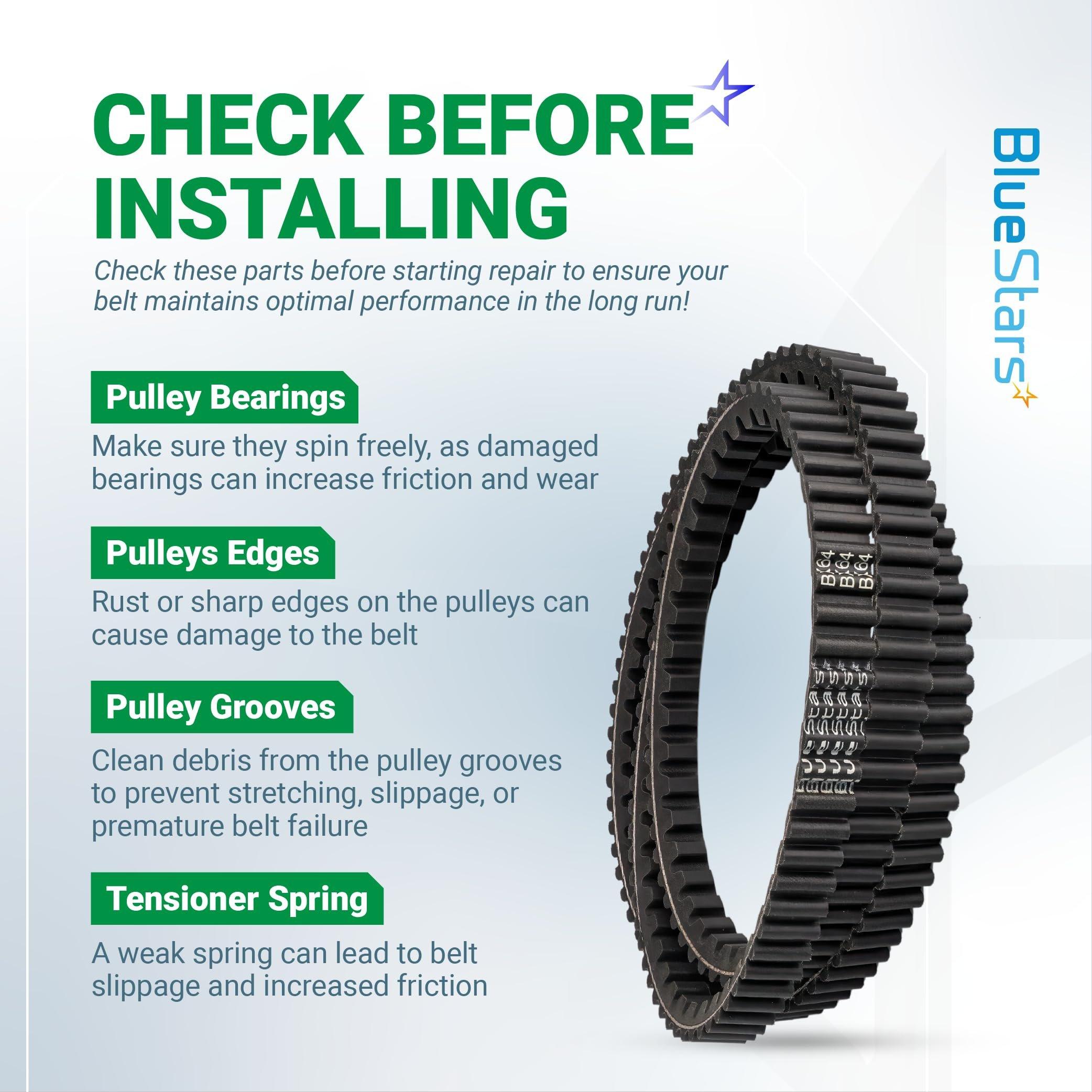 BlueStars M118684 M143019 M144677 Mower Deck Belt - Compatible with J-Deere LX255, LX277, LX279, LX288, LX277AWS, LX280, LX289 with 42C 48" 52" Deck, GT242, GT262 GT275 - Cogged Belt 5/8" x 64" image 9