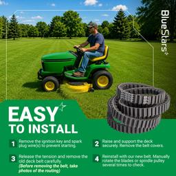 BlueStars M118684 M143019 M144677 Mower Deck Belt - Compatible with J-Deere LX255, LX277, LX279, LX288, LX277AWS, LX280, LX289 with 42C 48" 52" Deck, GT242, GT262 GT275 - Cogged Belt 5/8" x 64" thumbnail 2