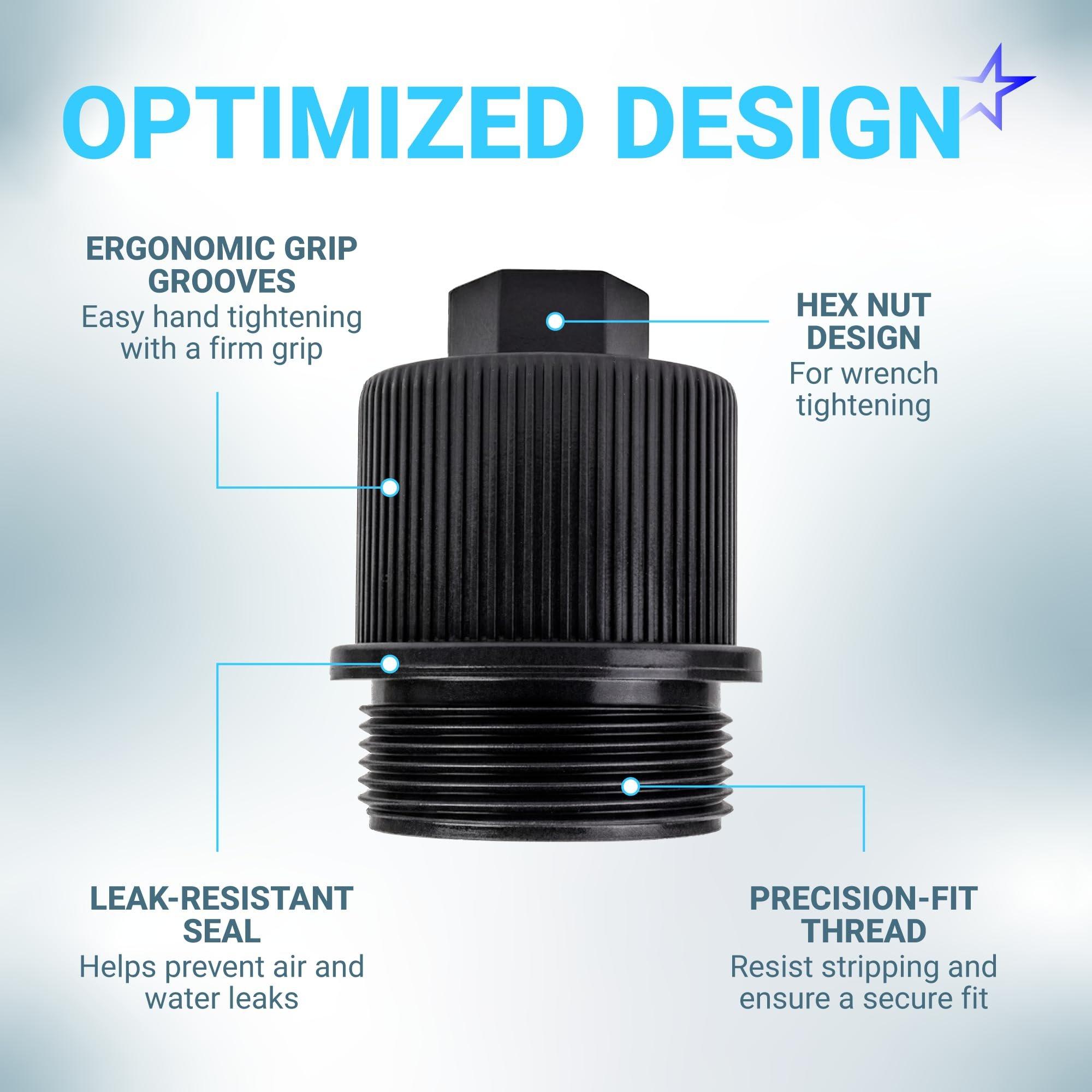 190030 Pentair Filter Drain Plug Cap Assembly Replacement with O-Ring - Compatible with Pentair Clean & Clear Plus, FNS Plus, Quad DE - Durable Pool Drain Plug Cap for Pool and Spa Filter image 2