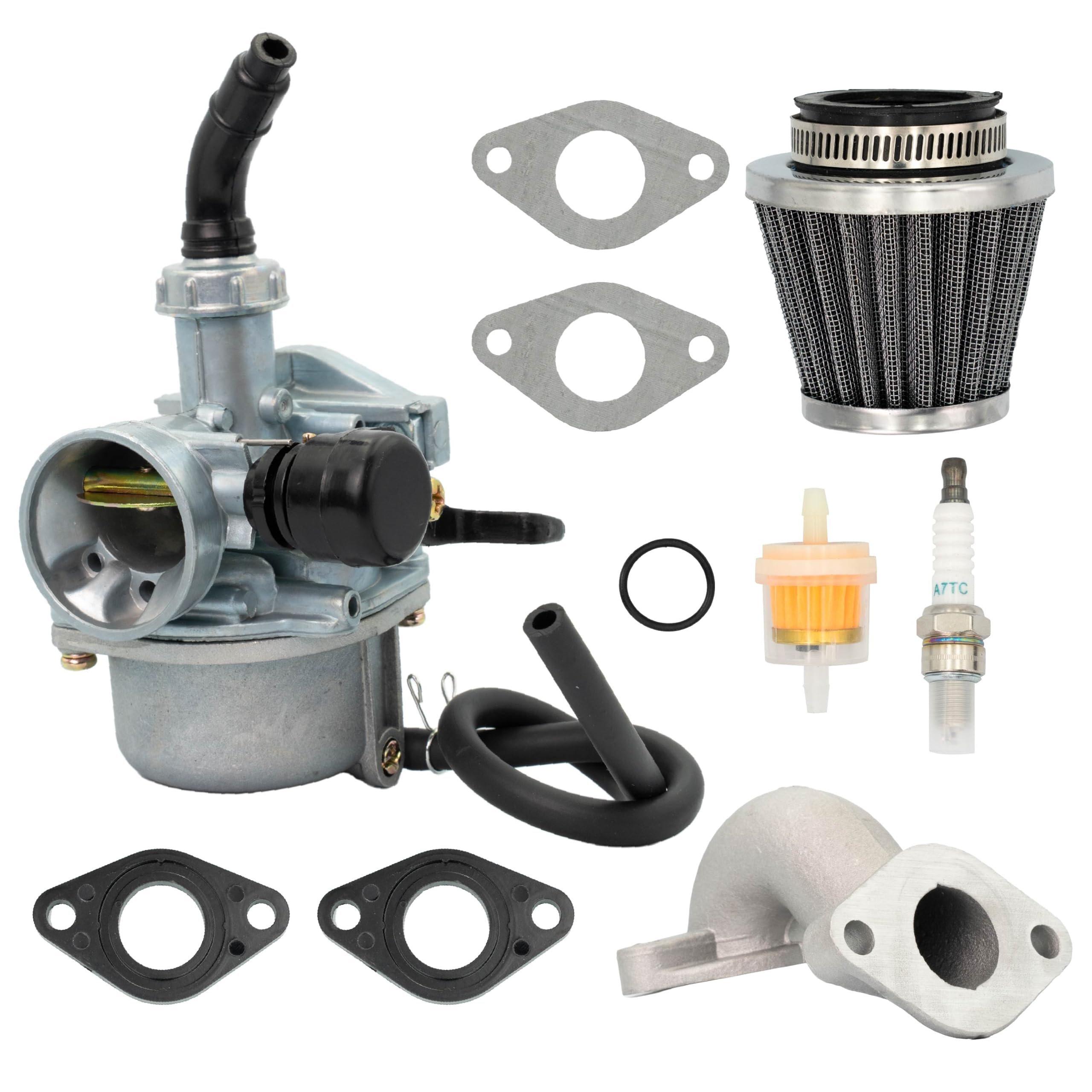 AT125 Carburetor Kit for Coleman Powersports ATV AT125-B AT125-EX AT125-UT 125cc Quad Carb Replacement Part with Air Filter, Fuel Filter, Intake Pipe, Spark Plug, Fuel Line, Clamps, Gaskets image 0