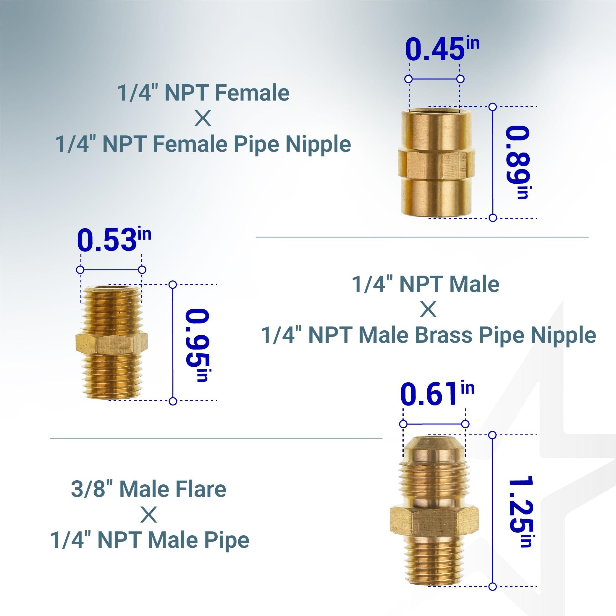 BlueStars RV Propane Quick Connect Fitting Adapter Valve Kit - 1/4" Male NPT Full Flow Plug & 3/8" Male Flare Quick Kit for Low Pressure Gas Appliance Heater Grill Fire Pit and RV Quick Connect, 7pcs image 3