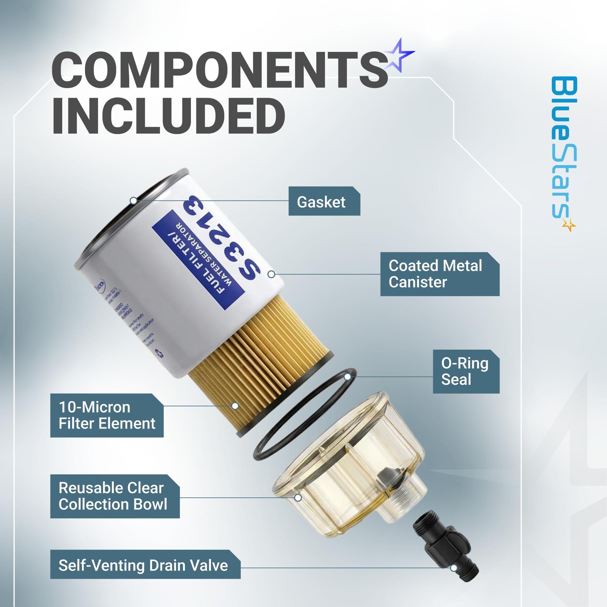 S3213 Fuel Water Separator Filter with Clear Bowl, 10-Micron image 2