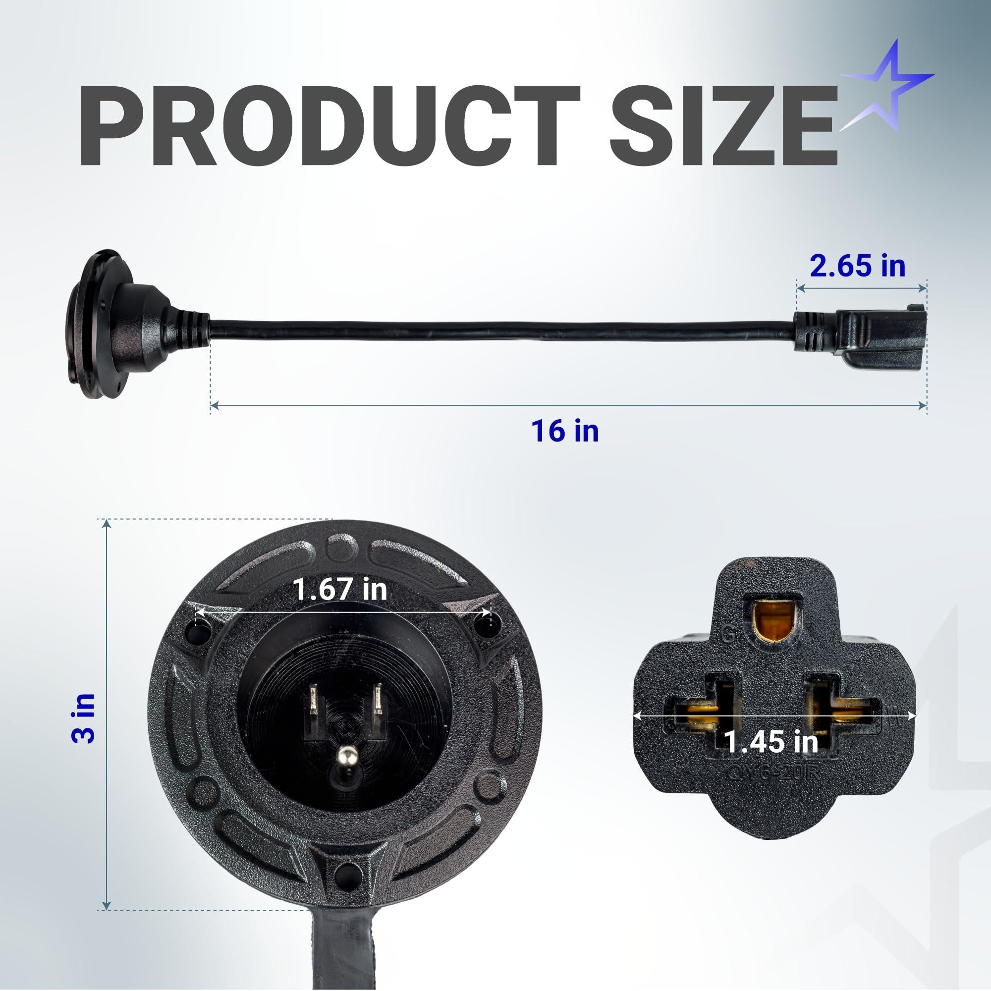 20A 125V AC RV Shore Power Inlet Socket image 1