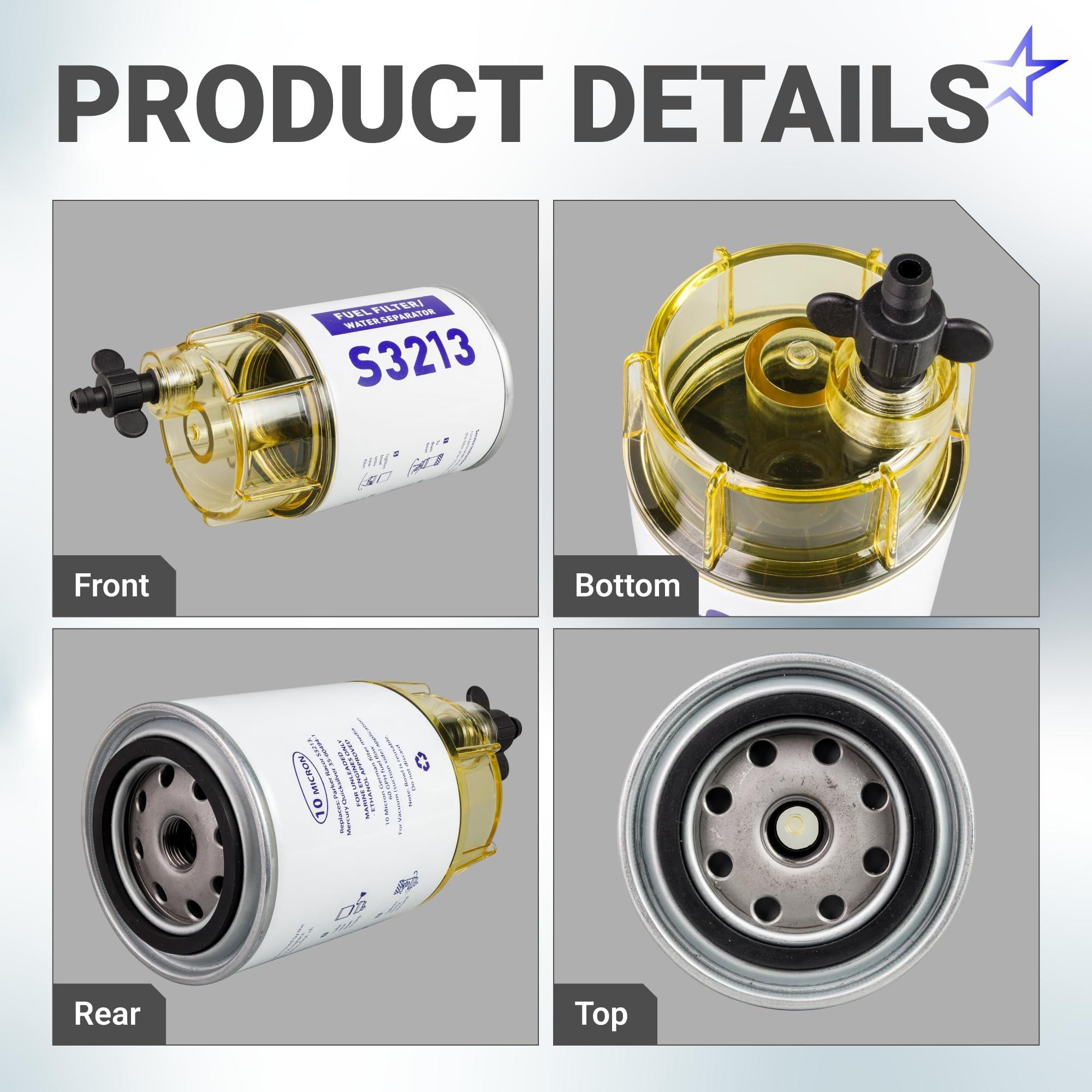 S3213 Fuel Water Separator Filter with Clear Bowl, 10-Micron image 4