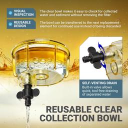 S3213 Fuel Water Separator Filter with Clear Bowl, 10-Micron thumbnail 7