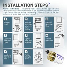 S3213 Fuel Water Separator Filter with Clear Bowl, 10-Micron thumbnail 8