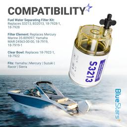 S3213 Fuel Water Separator Filter with Clear Bowl, 10-Micron thumbnail 3