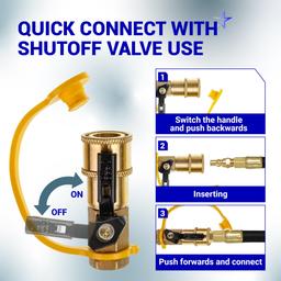 BlueStars RV Propane Quick Connect Fitting Adapter Valve Kit - 1/4" Male NPT Full Flow Plug & 3/8" Male Flare Quick Kit for Low Pressure Gas Appliance Heater Grill Fire Pit and RV Quick Connect, 7pcs thumbnail 5