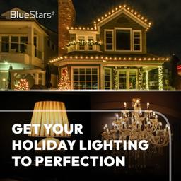 C9 LED Christmas Holiday Decor Light Bulb, 25-Pack 2200K Warm White Vintage E17 Shatterproof Replacement Bulbs for Outdoor Seasonal Decor thumbnail 6