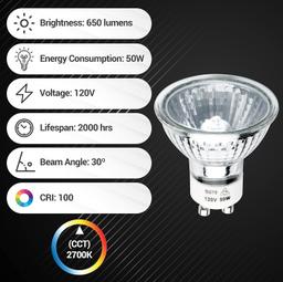 MR16 GU10 Halogen Bulb 120V 50W gu10+c Flood Light Bulb thumbnail 2